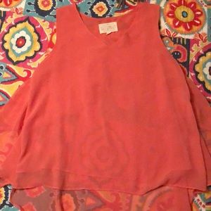Coral chiffon top M